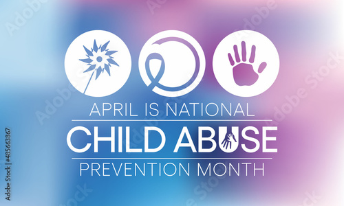 Child Abuse prevention month is observed every year in April, to raising awareness and preventing child abuse. Vector illustration