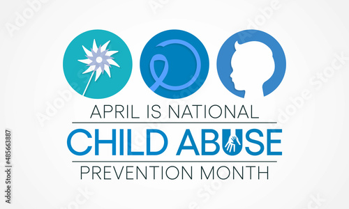 Child Abuse prevention month is observed every year in April, to raising awareness and preventing child abuse. Vector illustration