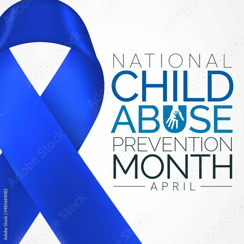 Child Abuse prevention month is observed every year in April, to raising awareness and preventing child abuse. Vector illustration