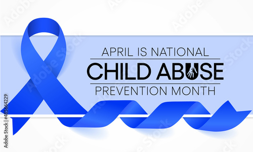 Child Abuse prevention month is observed every year in April, to raising awareness and preventing child abuse. Vector illustration