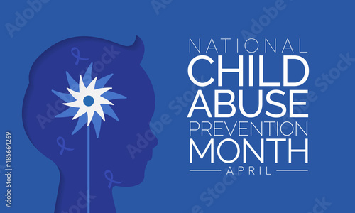Child Abuse prevention month is observed every year in April, to raising awareness and preventing child abuse. Vector illustration
