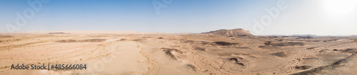 Panoramic aerial view of mountain in a desert landscape, Mizpe Ramon, Negev, Israel. photo