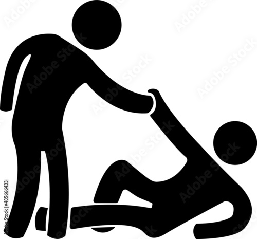 Friend helping pictogram vector icon isolated