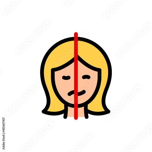 PMS or menopause symptoms concept. Mood swing, bipolar disorder icon