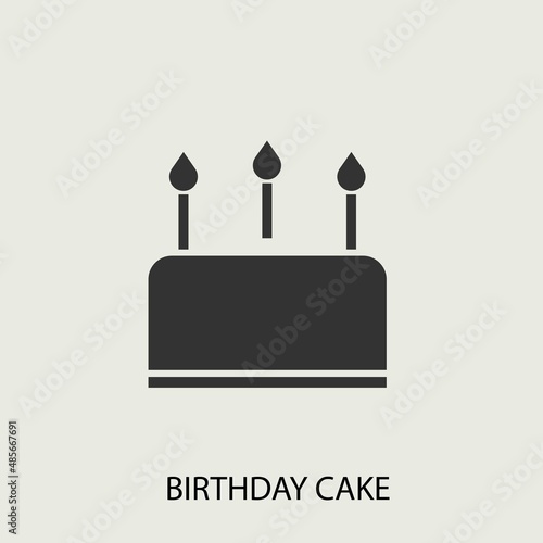 birthday cake vector icon illustration sign 