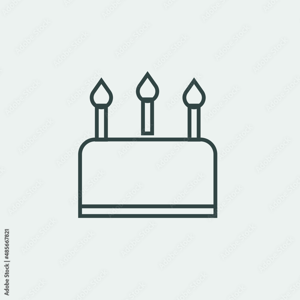 Naklejka premium birthday cake vector icon illustration sign 