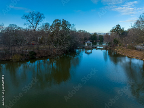 Gazebo from the lake in Piedmont Park