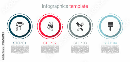 Set Paint roller brush, Car painting, and . Business infographic template. Vector