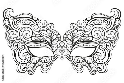Luxurious masquerade mask. Vector illustration isolated on white background