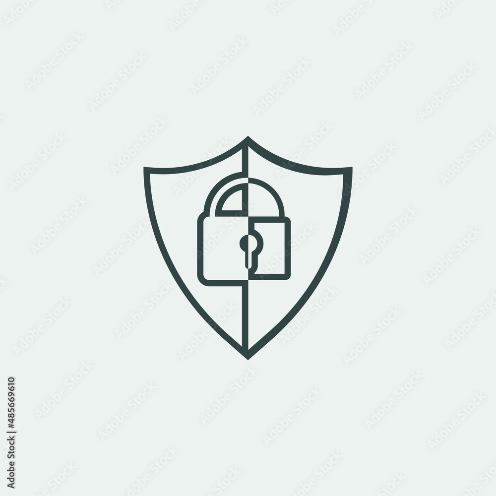 Shield vector icon illustration sign Shield vector icon illustration sign