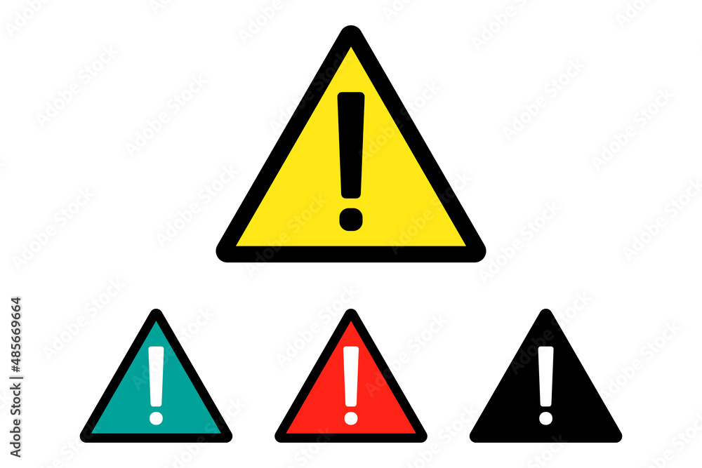 Warning and caution icons. Exclamation mark set. Vectors. Warning and caution icons. Exclamation mark set. Vectors.