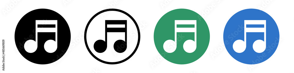 A set of musical note icons. Musical symbols. Editable vectors. A set of musical note icons. Musical symbols. Editable vectors.