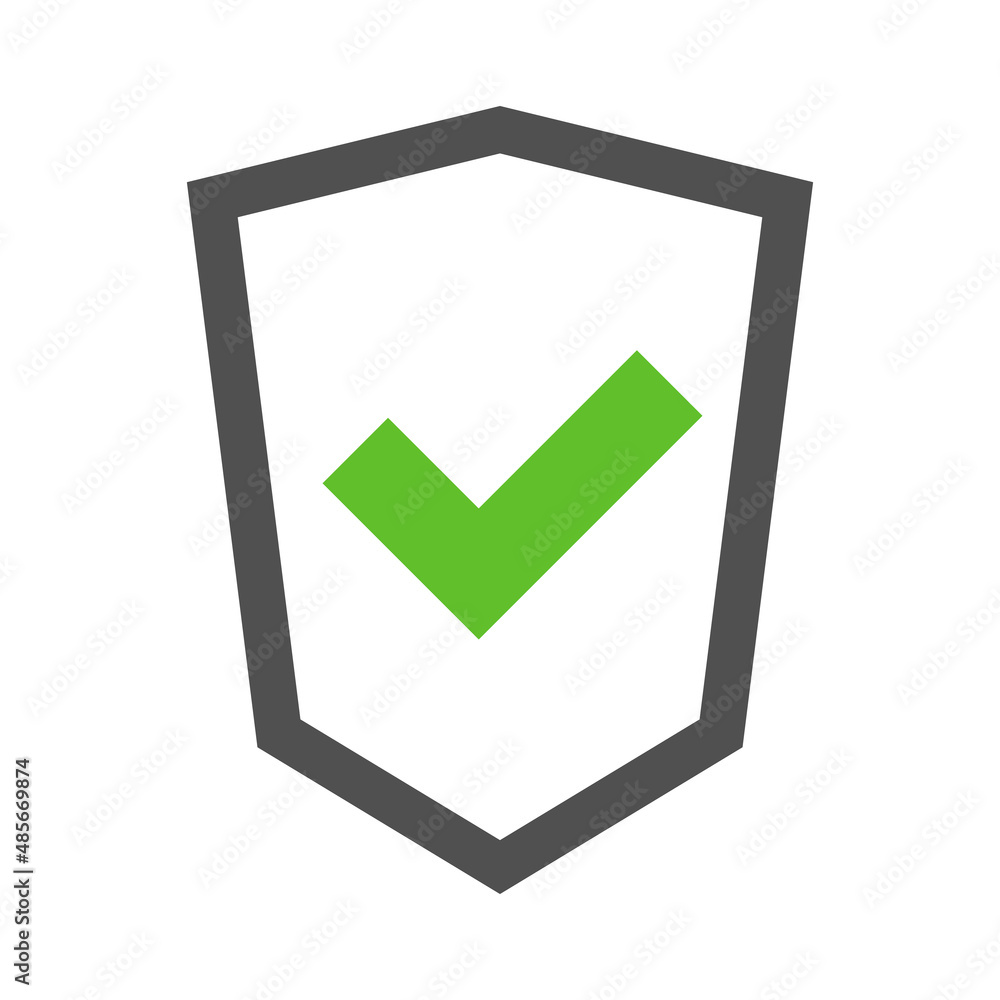 Shield icon with check mark. Certification badge. Vectors. Shield icon with check mark. Certification badge. Vectors.