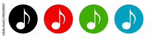 A set of musical note icons. Music symbols and notation symbols. Vectors.