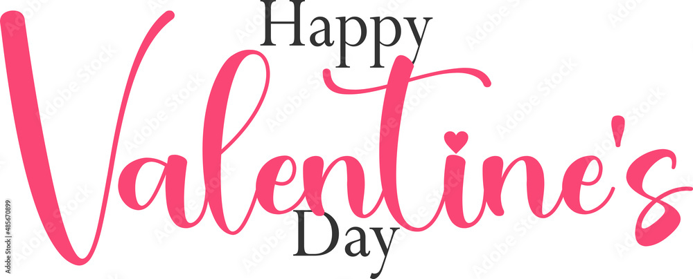 Fototapeta premium Happy valentine's day lettering, lettering, valentine's day illustration
