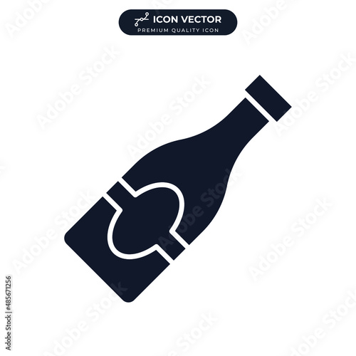 Champagne bottle icon symbol template for graphic and web design collection logo vector illustration