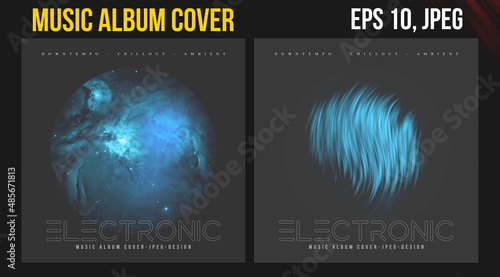 Music Album Cover for the Web Presentation. Abstract Vector Design. Art Templates. Colorful illustration Background and Texture. CD Cover. Multicolor Poster. Retro Vintage Style