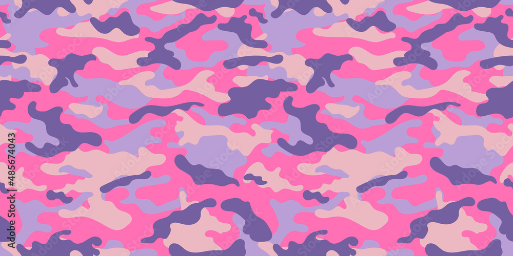 Trendy pink camouflage military pattern. Vector camouflage pattern for clothing design. Trendy pink camouflage military pattern. Vector camouflage pattern for clothing design.