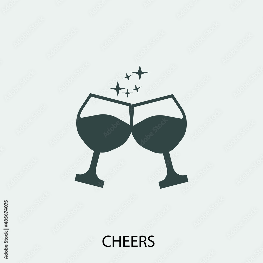 cheers vector icon illustration sign cheers vector icon illustration sign