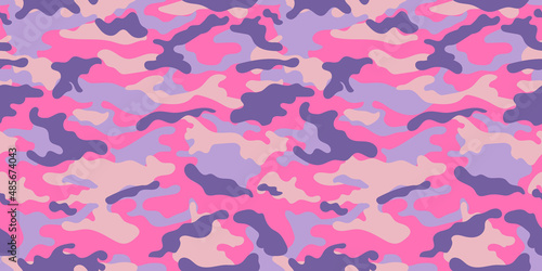Trendy pink camouflage military pattern. Vector camouflage pattern for clothing design.