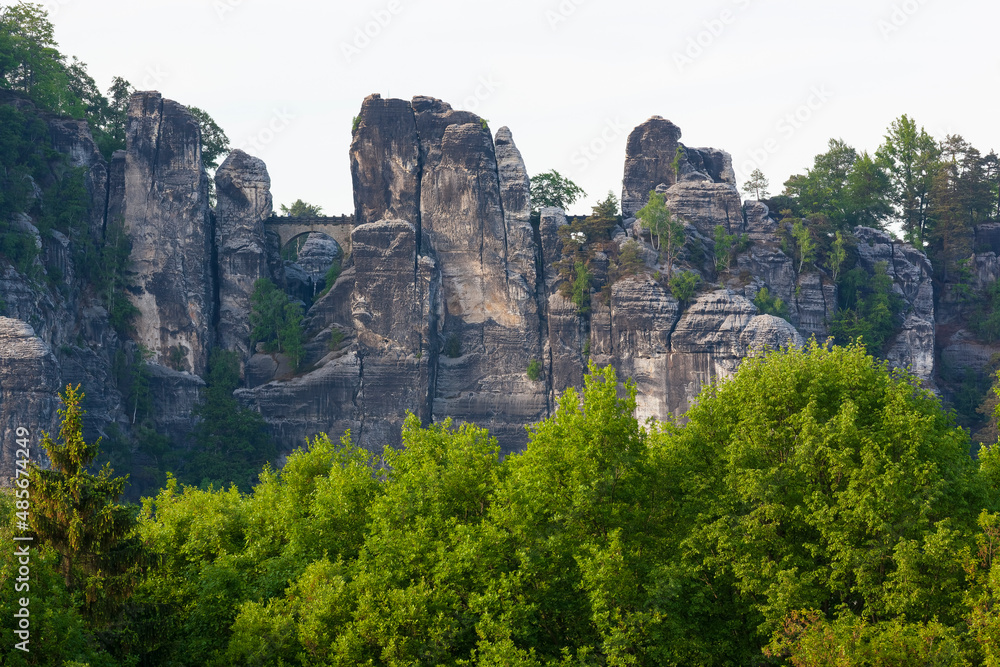 The Bastei rock formation seen from northeast