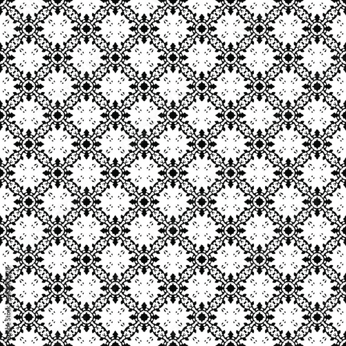 Black and white seamless pattern texture. Greyscale ornamental graphic design. Mosaic ornaments. Pattern template. Vector illustration. EPS10.