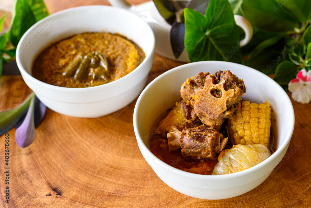 Rabada, oxtail traditional dish of Brazilian cuisine. Made with oxtail meat. Rabada, oxtail traditional dish of Brazilian cuisine. Made with oxtail meat.