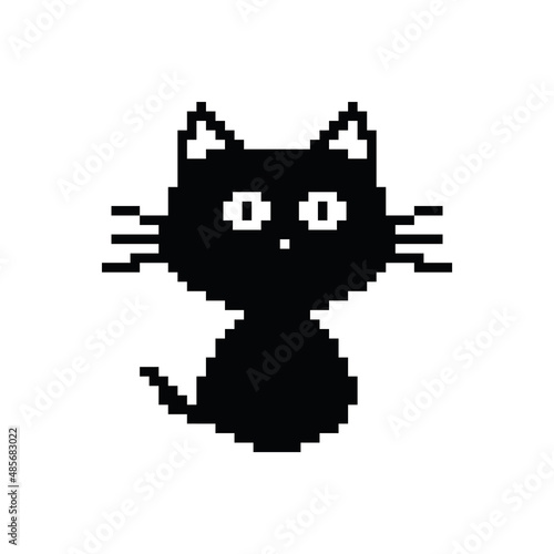  cat pixel art icon vector animal for  8 bit game 