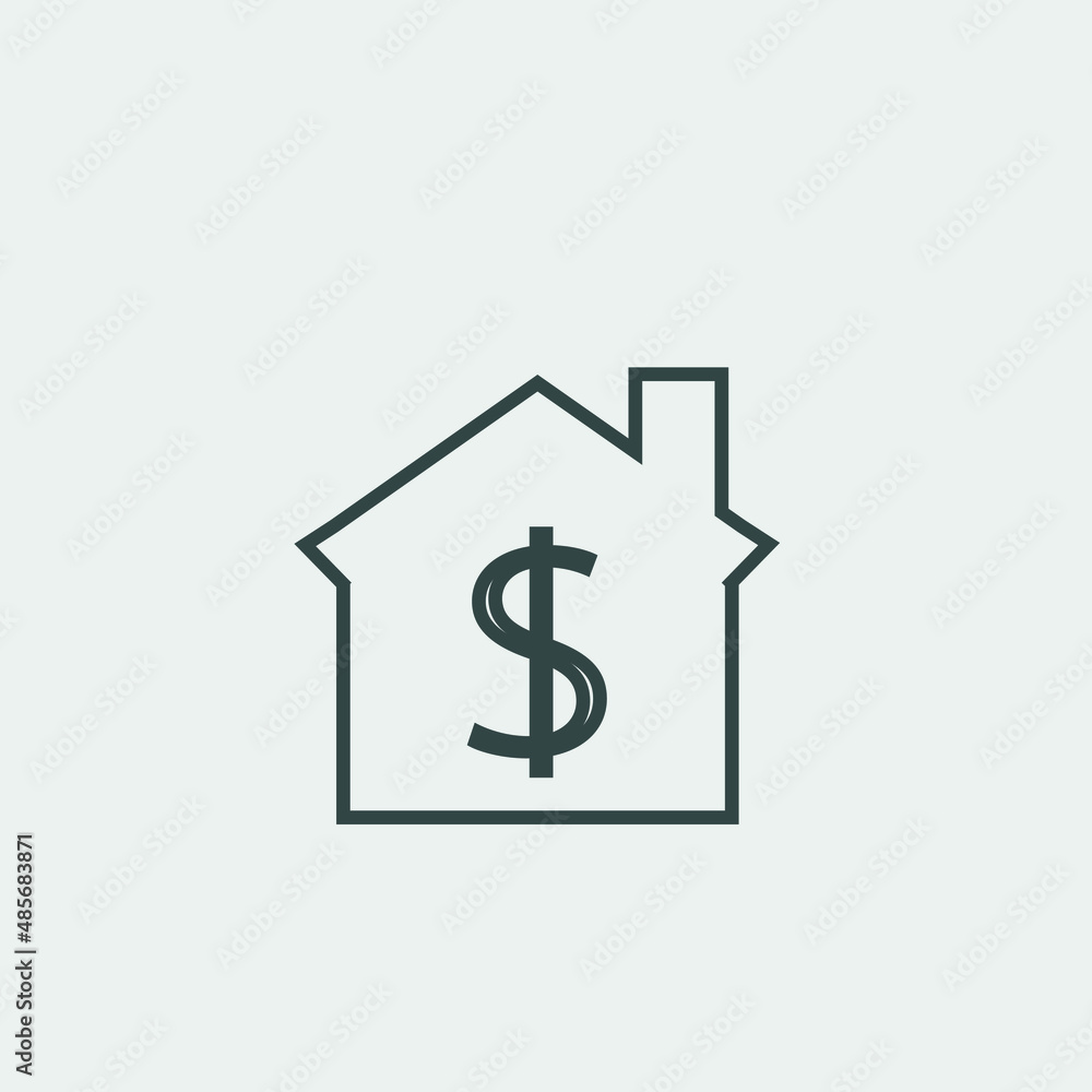dollar sign house vector icon illustration sign dollar sign house vector icon illustration sign