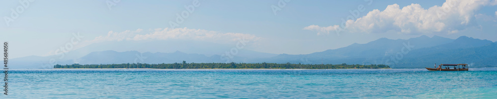 Gili Air island panorama, Gili Islands, Indonesia, Asia, Asia