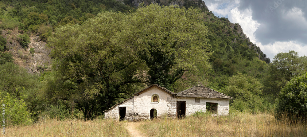 Old abandoned church in the mountains (Epirus region, Greece)
