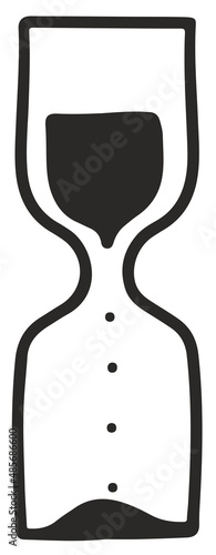Hourglass sand time doodle . Vector illustration