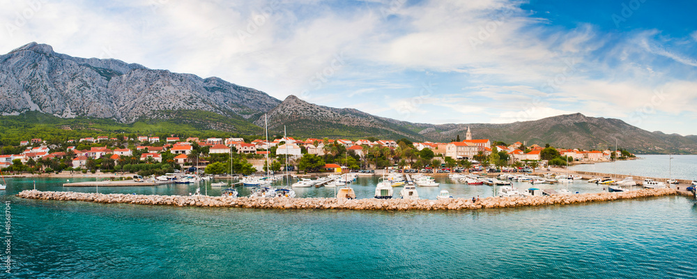 Panoramic photo of Orebic Habor, where the ferry leaves mainland Croatia for Korcula Island