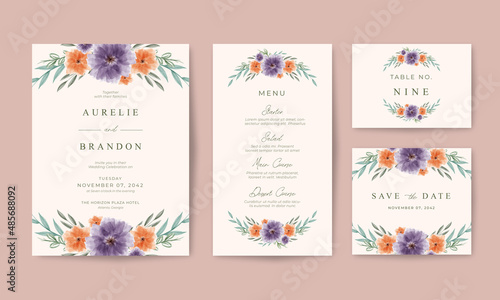 Wallpaper Mural Wedding invitation with beautiful floral decorative Torontodigital.ca