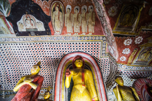 Dambulla Cave Temples, Buddhas in cave 2 (Cave of the Great Kings or Temple of the Great King), Dambulla, Central Province, Sri Lanka, Asia photo