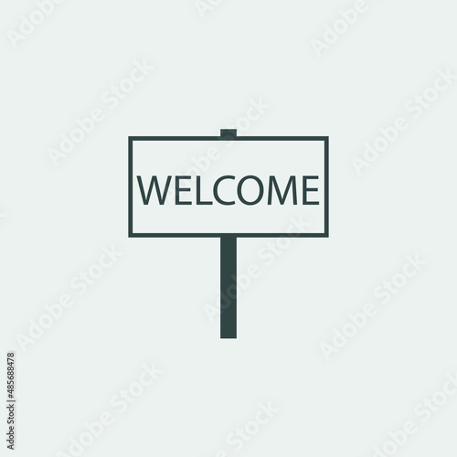 welcome sign vector icon illustration sign