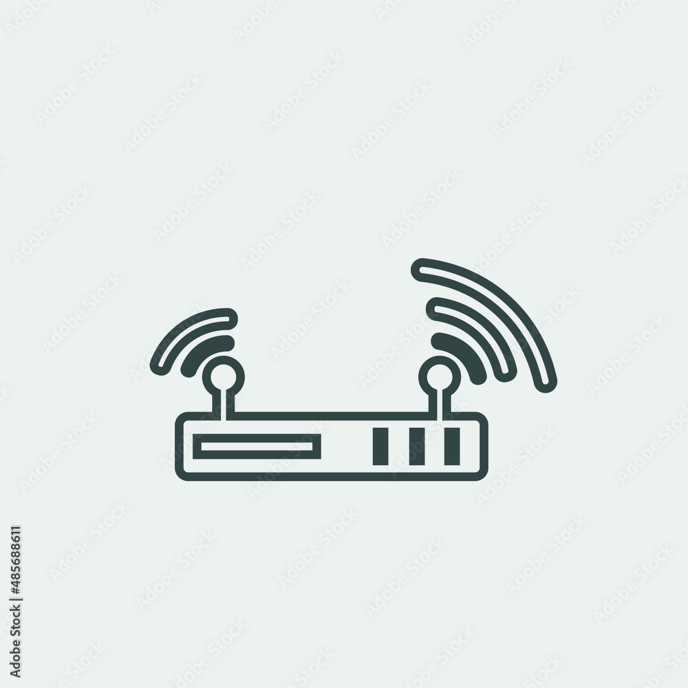 WIFI router vector icon illustration sign WIFI router vector icon illustration sign
