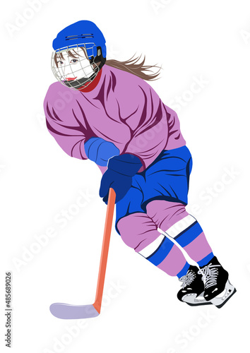 Canvas Print 女子アイスホッケーイラスト