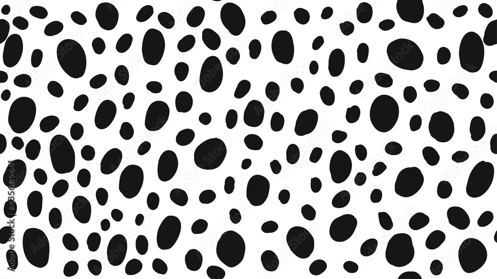 Cute dalmatian seamless pattern. Vector illustration. Black various painted spots on white background Cute dalmatian seamless pattern. Vector illustration. Black various painted spots on white background