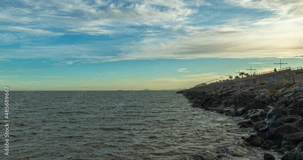 Evening on the promenade in Torrevieja in Spain Evening on the promenade in Torrevieja in Spain