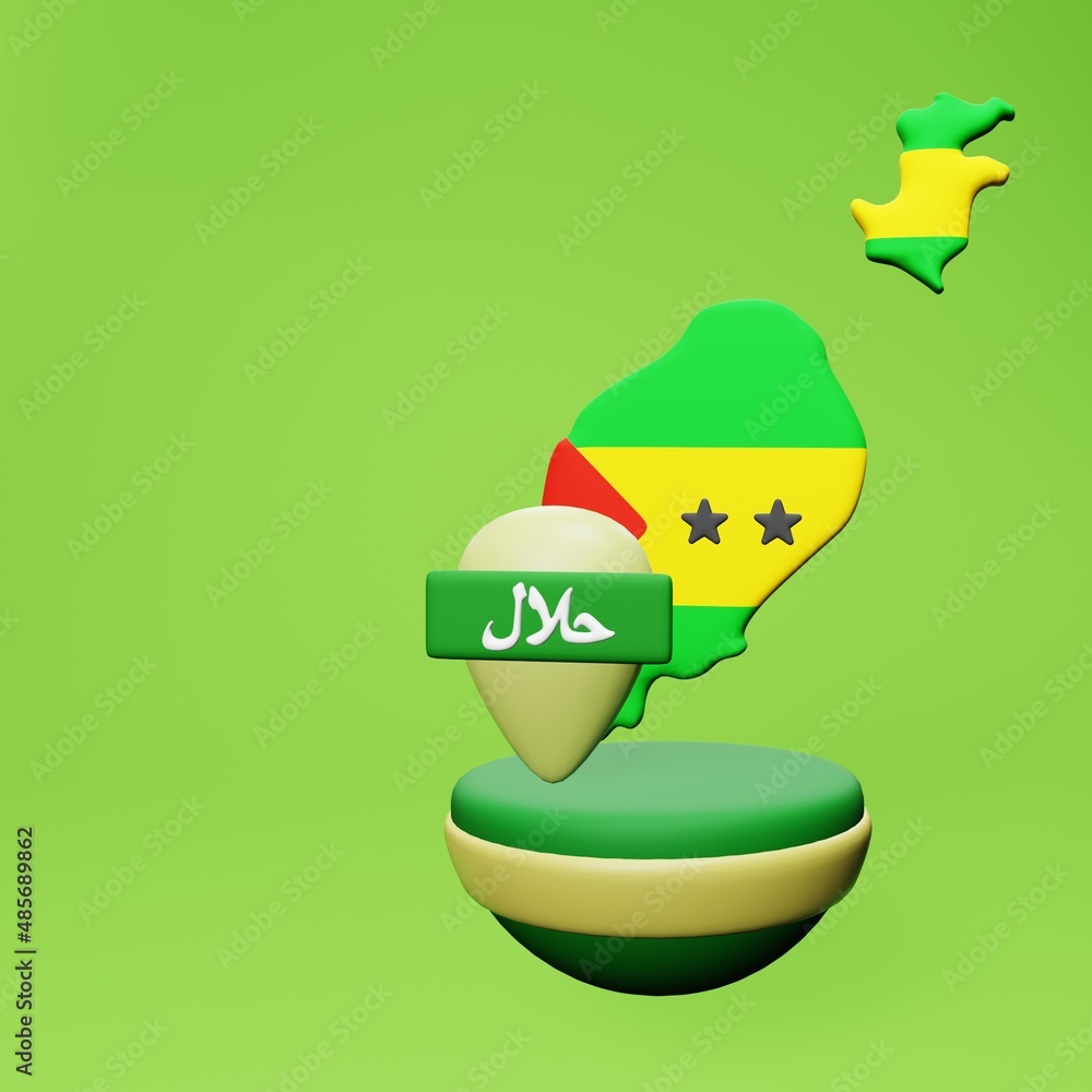 3d rendering of halal locations and tours in Sao Tome and Principe for Eid Al Adha and Eid 3d rendering of halal locations and tours in Sao Tome and Principe for Eid Al Adha and Eid