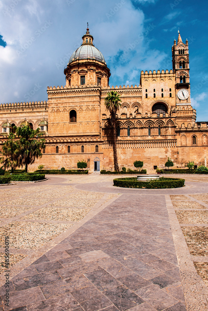 Sicilian Baroque architecture, Palermo Cathedral (Duomo di Palermo), Sicily, Italy, Europe