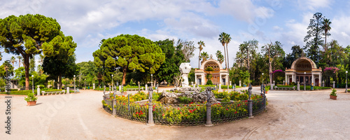 Panoramic photo of Villa Giulia public park, Palermo, Sicily, Italy, Europe photo