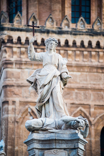 Santa Rosalia Statue at Palermo Cathedral (Duomo di Palermo), Sicily, Italy, Europe