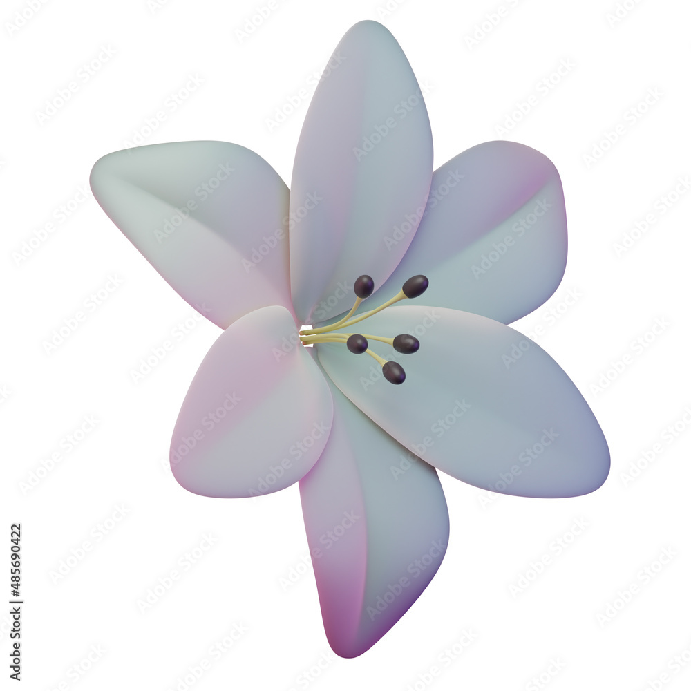 Lily Flower 3D Render Illustration 4 Lily Flower 3D Render Illustration 4