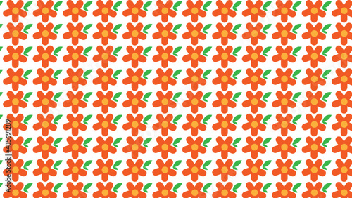 amazing pattern with orange flowers