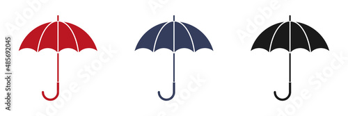 Stylish umbrella icon set. Flat style - stock vector.