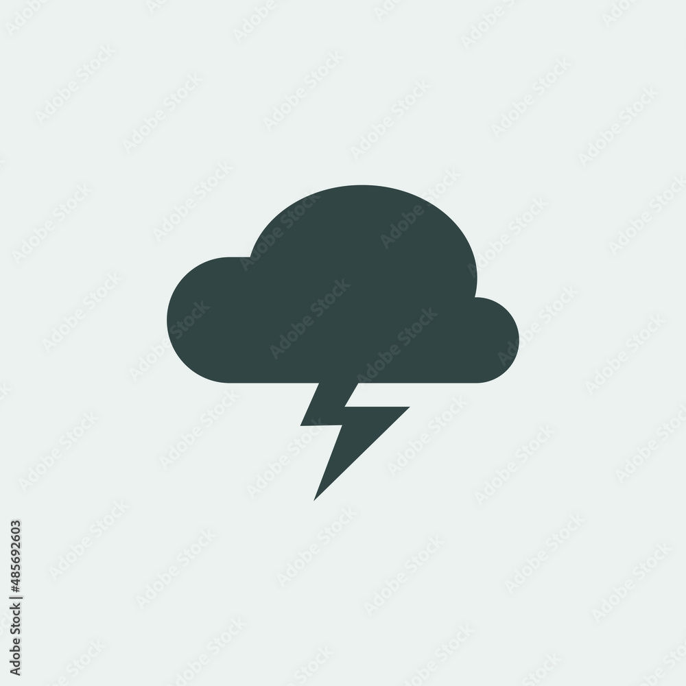 thunder cloud vector icon illustration sign thunder cloud vector icon illustration sign