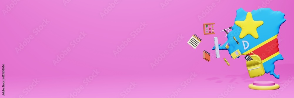 3d rendering of school tools usage for school entrance and holiday websites in Republic Democratic of the Congo 3d rendering of school tools usage for school entrance and holiday websites in Republic Democratic of the Congo
