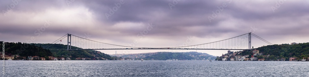 Suspension bridge across the Bosphorus Strait connecting Istanbul in Europe and Istanbul in Asia, Turkey, Eastern Europe